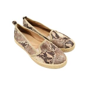 Clarks Azella Theoni Shoes Espadrilles Loafers Snake Skin Size 8 Leather Flats